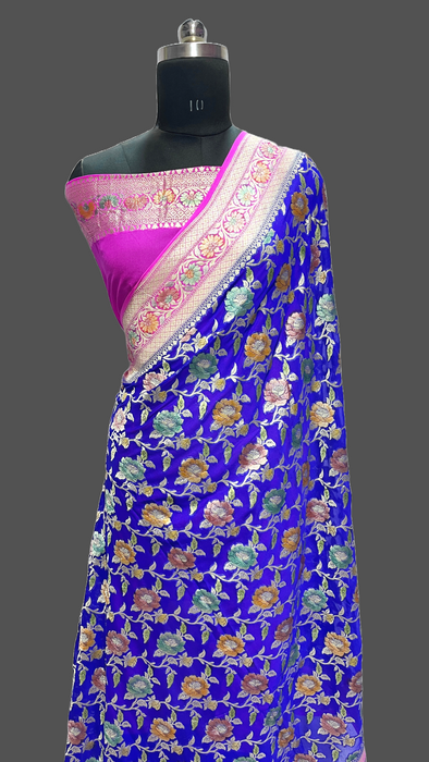 Pure Banarasi handloom khaddi georgutte saree