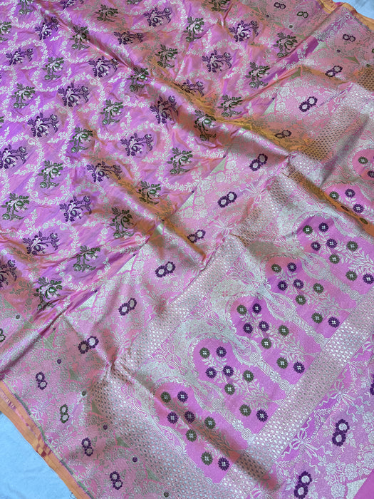 Pure banarasi handloom katan silk saree