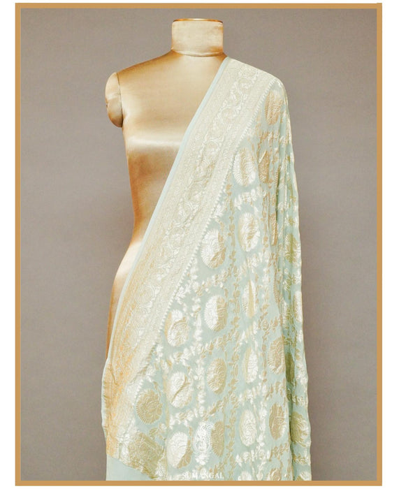 PURE BANARASI HANDLOOM KHADDI GEORGUTTE DUPATTA