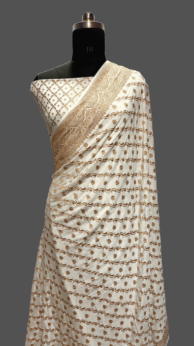 Pure Banarasi handloom crap georgette saree