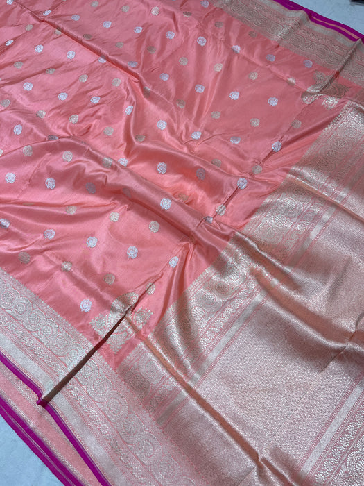 Pure Banarasi handloom katan kaduwa silk saree