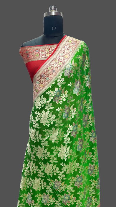 Pure Banarasi handloom khaddi georgutte saree