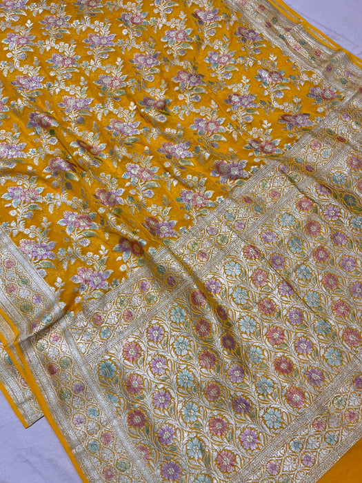 Pure Banarasi handloom khaddi georgutte saree