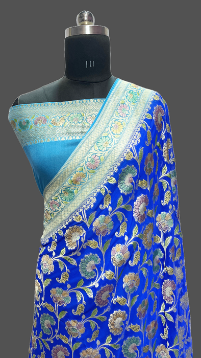 Pure Banarasi handloom khaddi georgutte saree