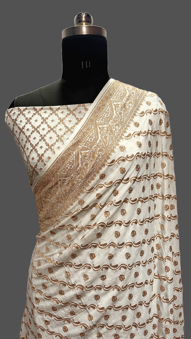 Pure Banarasi handloom crap georgette saree