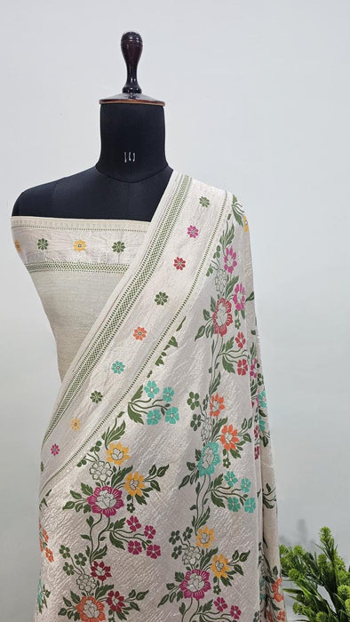 Pure banarasi khaddi tassar georgutte saree