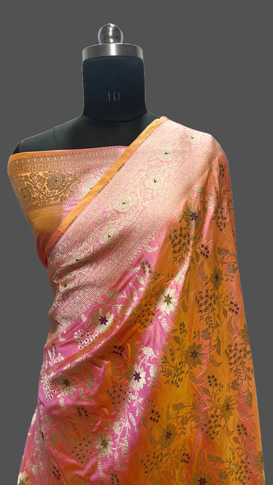 Pure Banarasi handloom katan silk saree