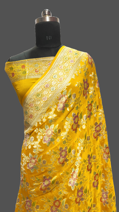 Pure Banarasi handloom khaddi georgutte saree