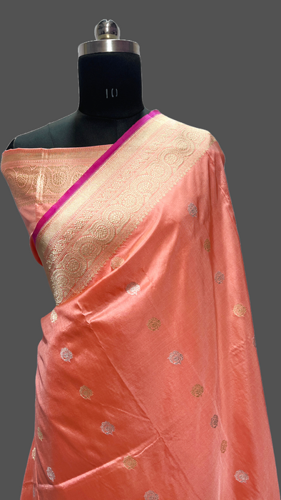 Pure Banarasi handloom katan kaduwa silk saree