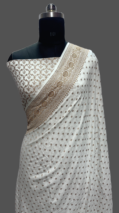 Pure Banarasi handloom crap georgette saree