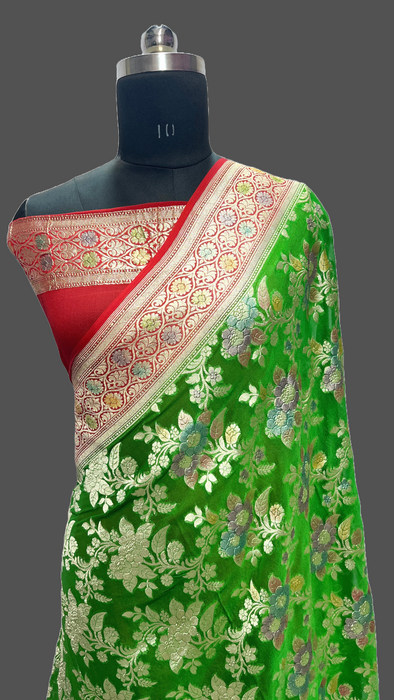 Pure Banarasi handloom khaddi georgutte saree