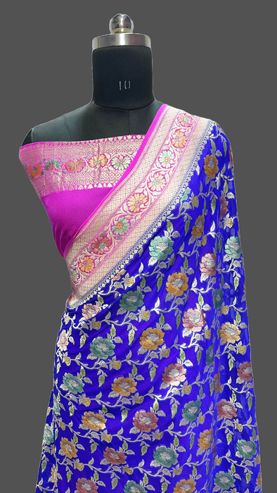 Pure Banarasi handloom khaddi georgutte saree