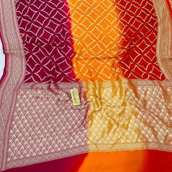 PURE BANARASI HANDLOOM KHADDI GEORGUTTE SAREE