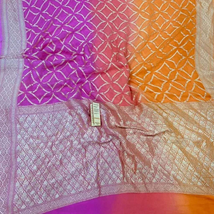 PURE BANARASI HANDLOOM KHADDI GEORGUTTE SAREE