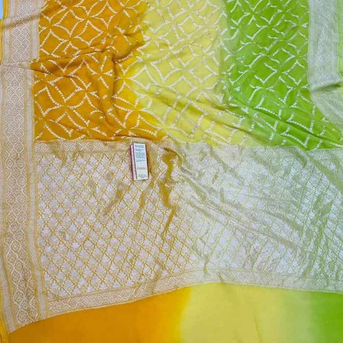 PURE BANARASI HANDLOOM KHADDI GEORGUTTE SAREE