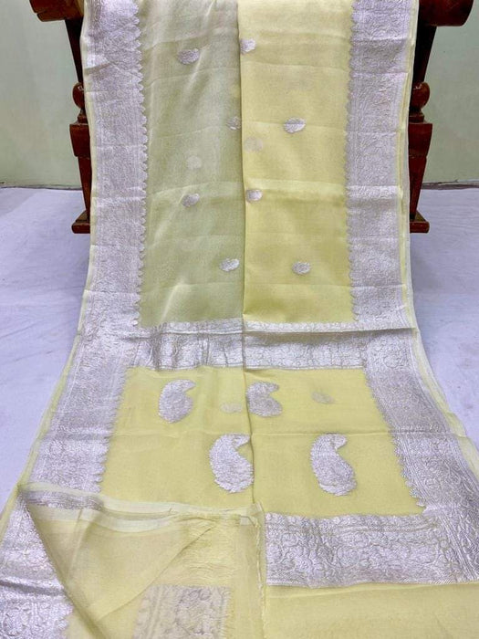 PURE BANARASI HANDLOOM KHADDI GEORGUTTE SAREE