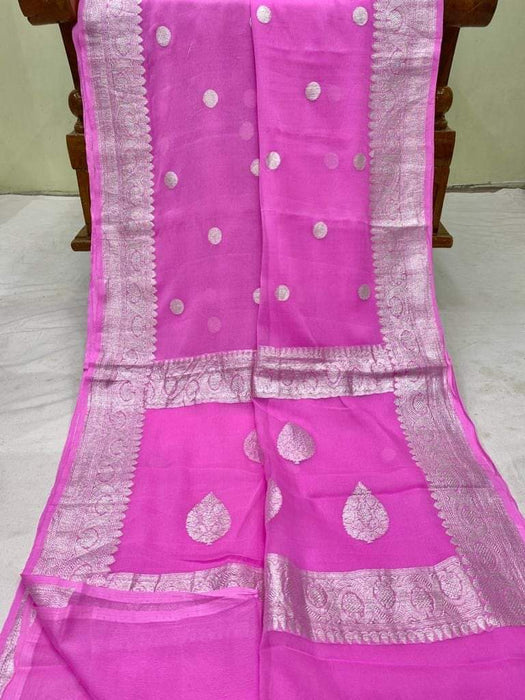 PURE BANARASI HNADLOOM KHADDI GEORGUTTE SAREE