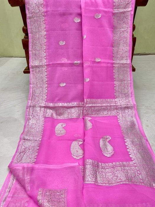 PURE BANARASI HNADLOOM KHADDI GEORGUTTE SAREE