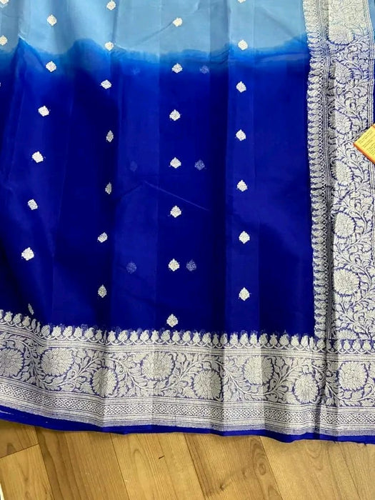 PURE BANARASI HANDLOOM KHADDI GEORGUTTE SAREE