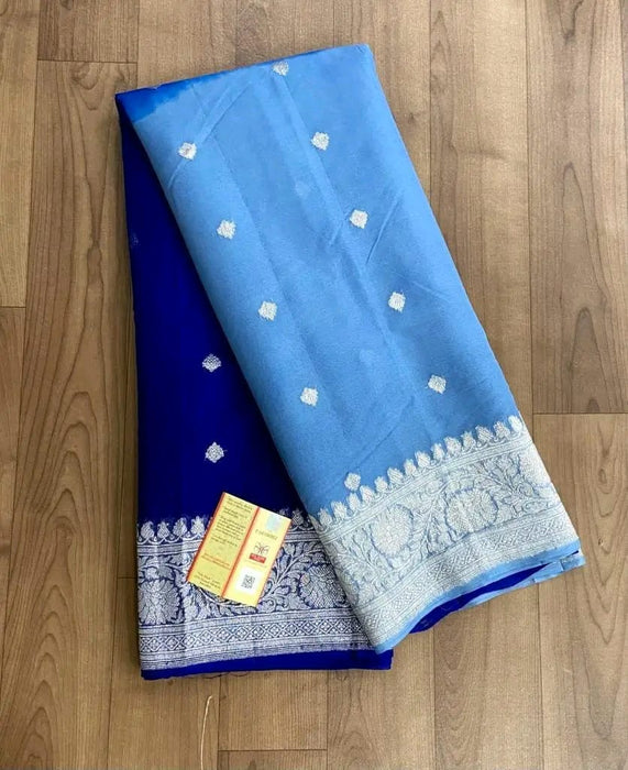 PURE BANARASI HANDLOOM KHADDI GEORGUTTE SAREE