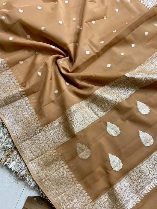 PURE BANARASI HANDLOOM KHADDI GEORGUTTE SAREE