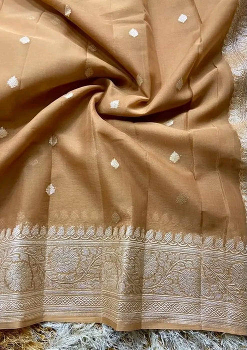 PURE BANARASI HANDLOOM KHADDI GEORGUTTE SAREE