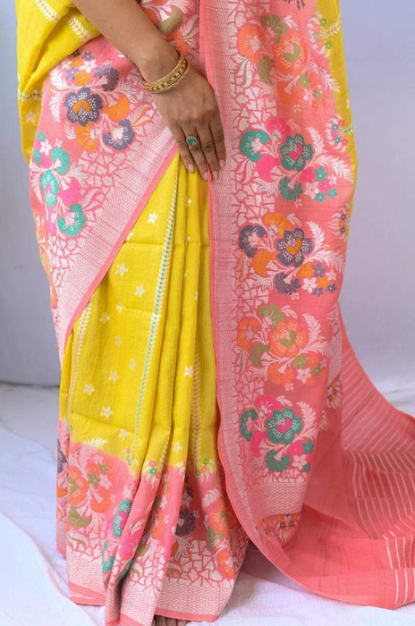 PURE BANARASI HANDLOOM TASSAR SILK SAREE