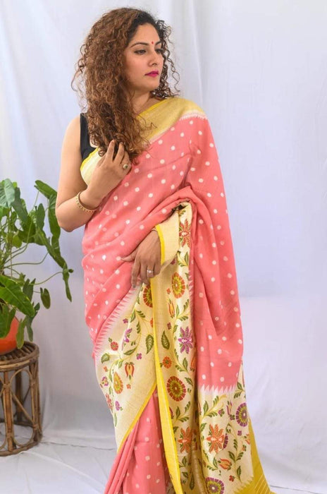 PURE BANARASI HANDLOOM TAASR PAITHNI SAREE