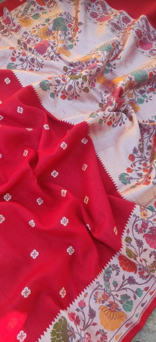 PURE BANARASI HANDLOOM TASSAR SAREE