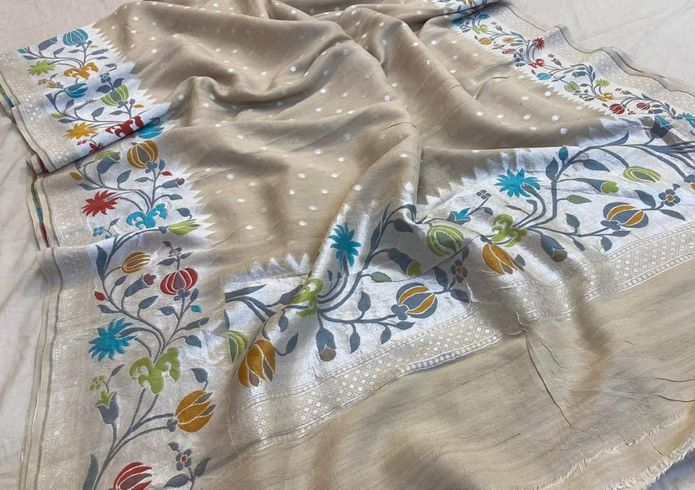 PURE BANARASI HANDLOOM TASSAR SAREE