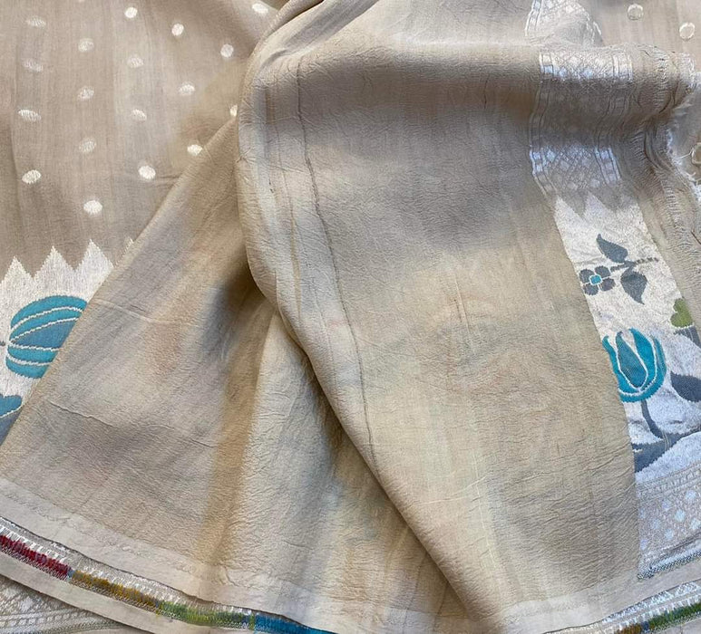 PURE BANARASI HANDLOOM TASSAR SAREE