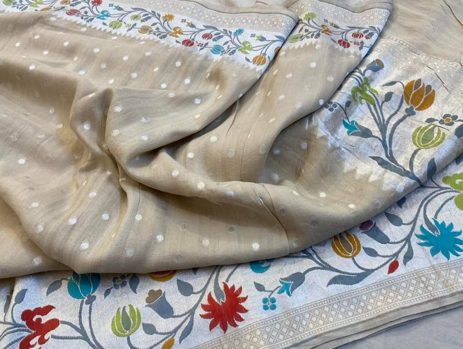 PURE BANARASI HANDLOOM TASSAR SAREE