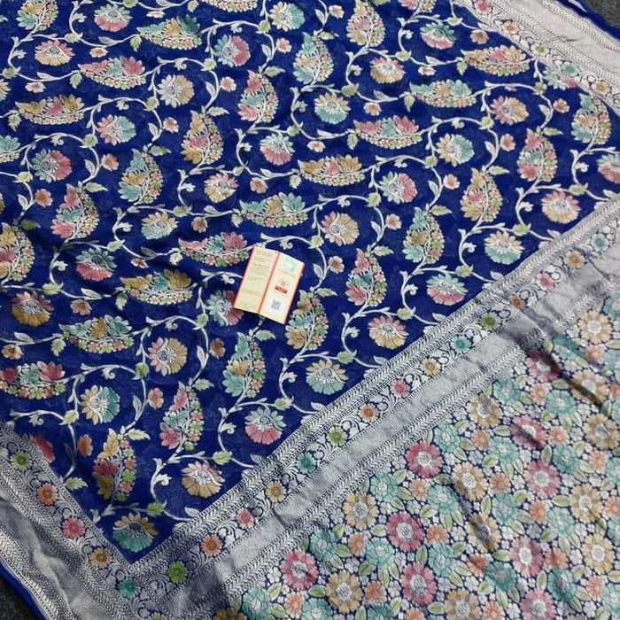 PURE BANARASI HANDLOOM KHADDI GEORGUTTTE SAREE