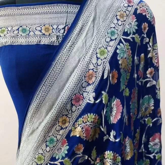 PURE BANARASI HANDLOOM KHADDI GEORGUTTTE SAREE