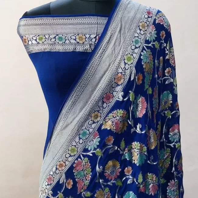 PURE BANARASI HANDLOOM KHADDI GEORGUTTTE SAREE