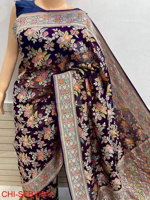 PURE BANARASI KHADDI GEORGUTTE SAREE