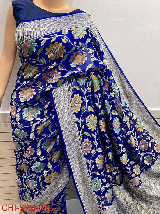 PURE BANARASI HANDLOOM KHADDI GEORGUTTE SAREE