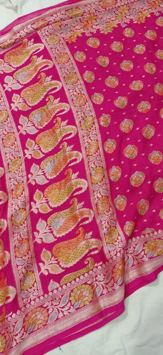 PURE BANARASI KHADDI CHIFFON SAREE