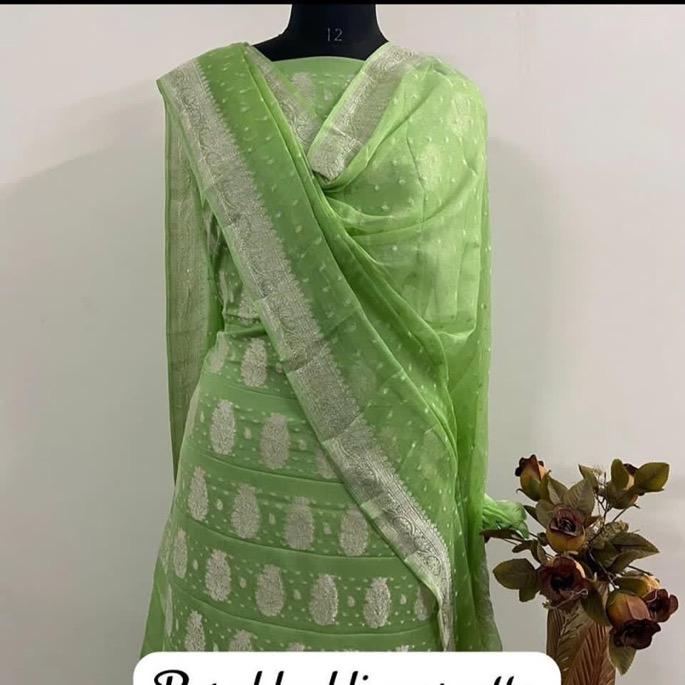 PURE HANDLOOM BANARASI KHADDI GEORGUTTE SUIT