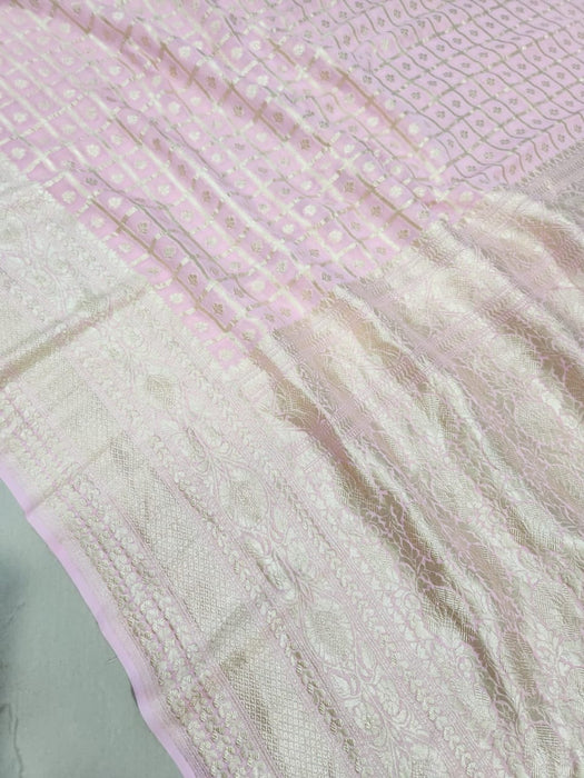 PURE BANARASI HANDLOOM  KHADDI GEORGUTTE SAREE