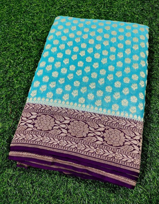 PURE BANARASI KHADDI GEORGUTTE SAREE