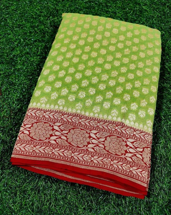 PURE BANARASI HANDLOOM KHADDI GEORGUTTE SAREE