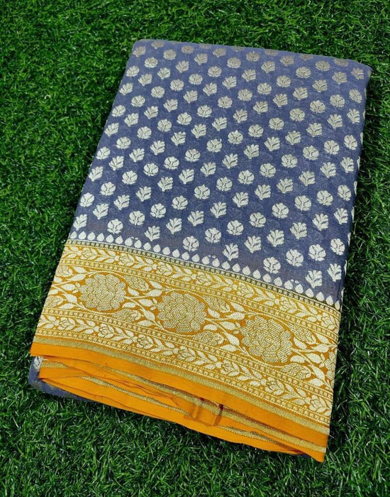 PURE BANARASI HANDLOOM KHADDI GEORGUTTE SAREE