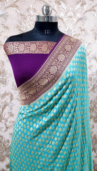 PURE BANARASI KHADDI GEORGUTTE SAREE