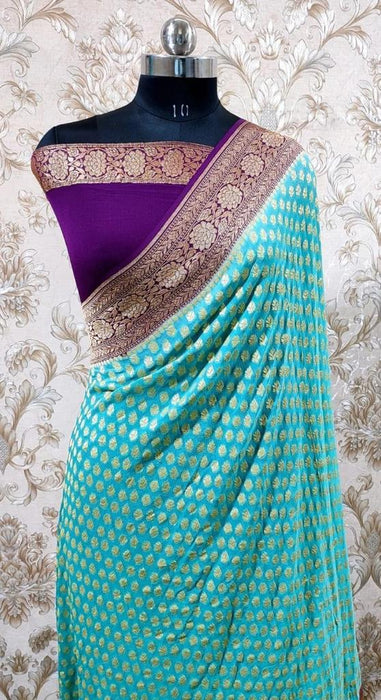 PURE BANARASI KHADDI GEORGUTTE SAREE