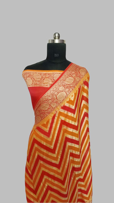 PURE BANARASI KHADDI CHIFFON SAREE