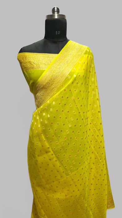 PURE BANARASI KHAADI GEORGUTTE SAREE