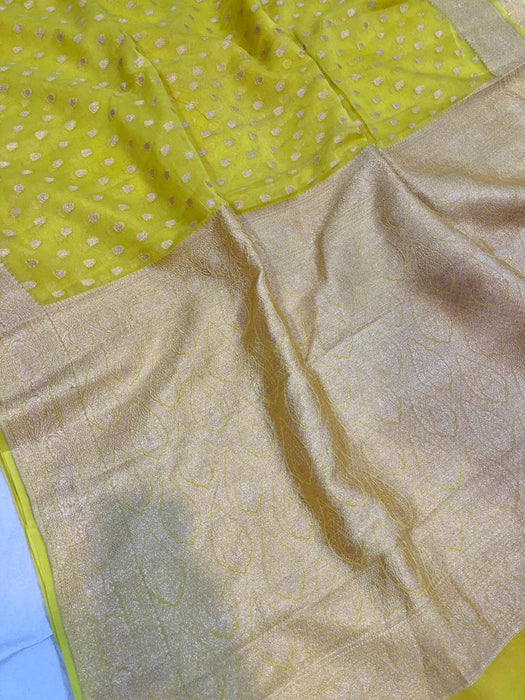 PURE BANARASI KHAADI GEORGUTTE SAREE