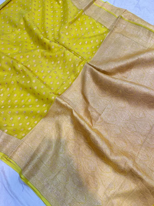 PURE BANARASI KHAADI GEORGUTTE SAREE