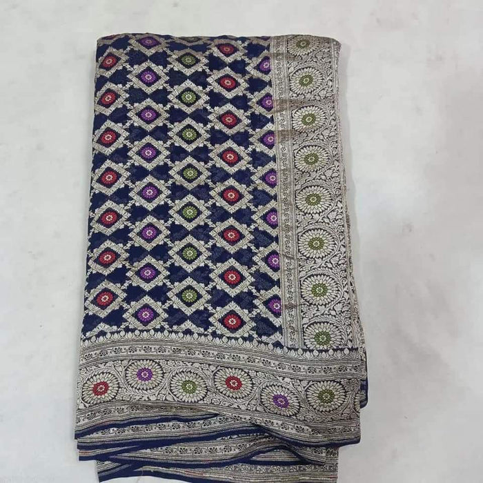 PURE BANARASI HANDLOOM KHADDI GEORGUTTE SAREE